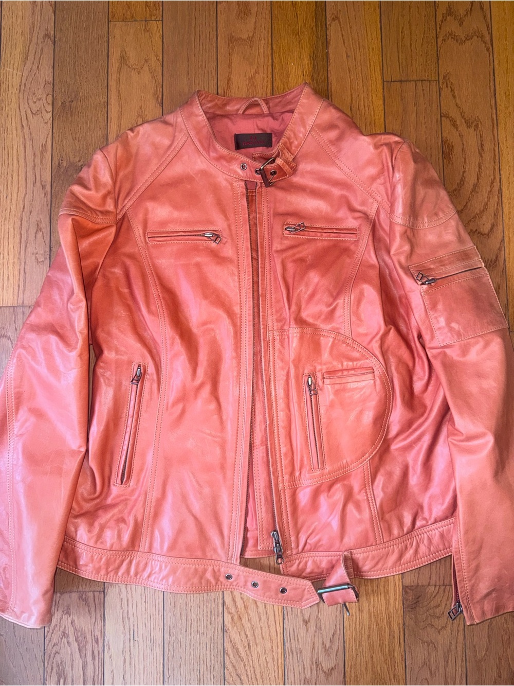 Danier Coral Leather Moto Jacket